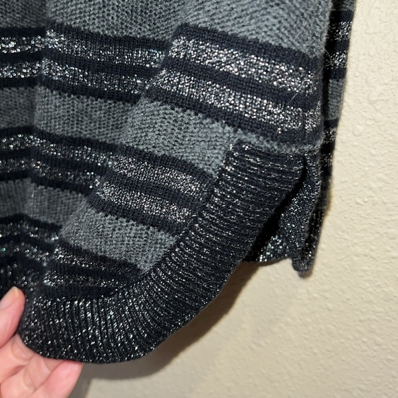 Lane Bryant plus size 14-16 Striped Black and Gray sparkly sweater Dress - Picture 5 of 6